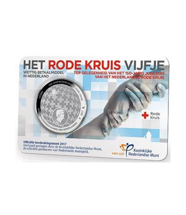Holanda 5 Euros 2017 150 Años Cruz Roja.