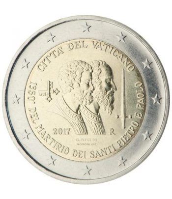 moneda conmemorativa 2 euros Vaticano 2017 San Pedro