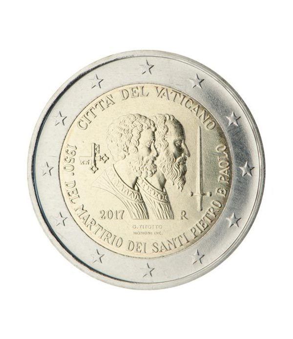 moneda conmemorativa 2 euros Vaticano 2017 San Pedro