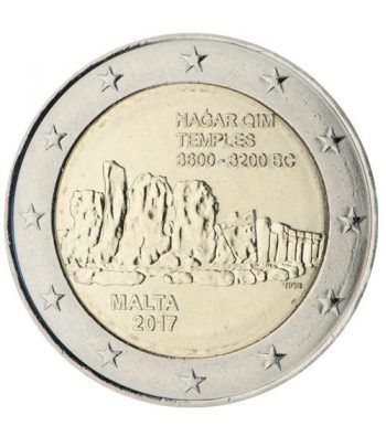 moneda conmemorativa 2 euros Malta 2017 Templos Hagar Qim