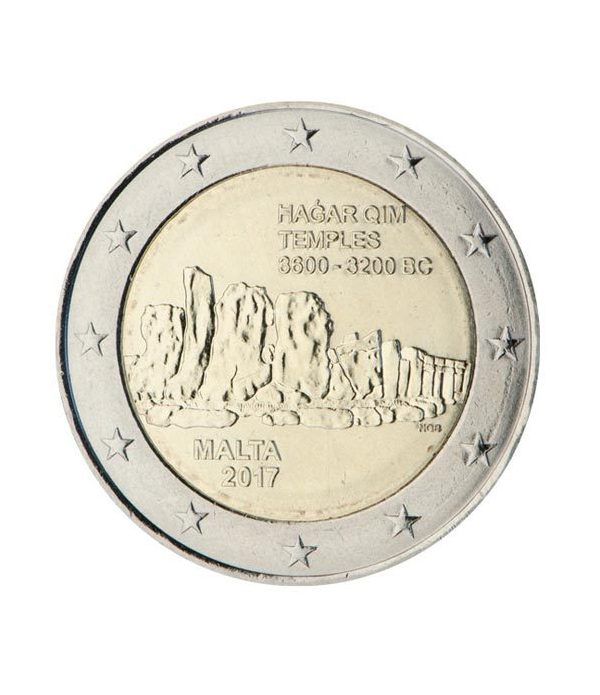 moneda conmemorativa 2 euros Malta 2017 Templos Hagar Qim