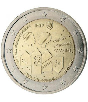 moneda conmemorativa 2 euros Portugal 2017 Policia.  - 2