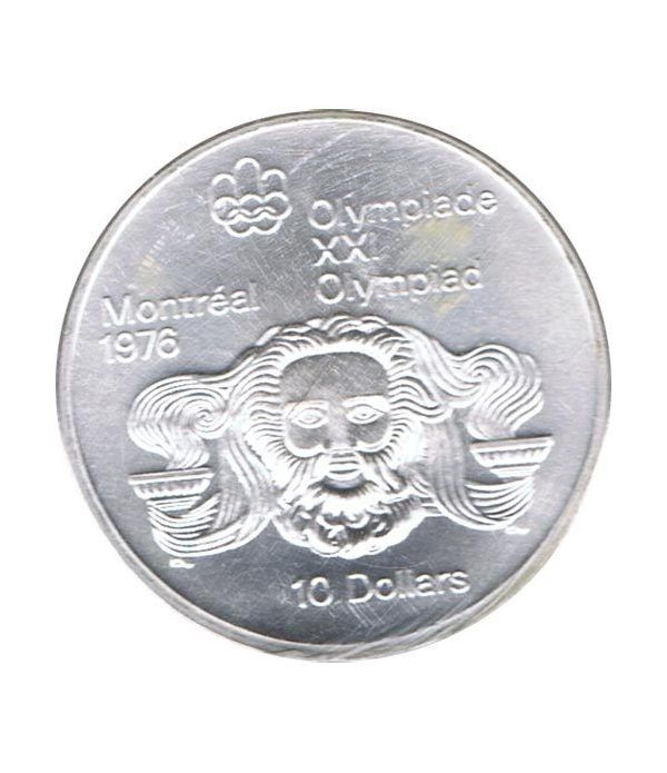 Moneda de plata 10$ Canada 1974 Montreal 1976.  - 2