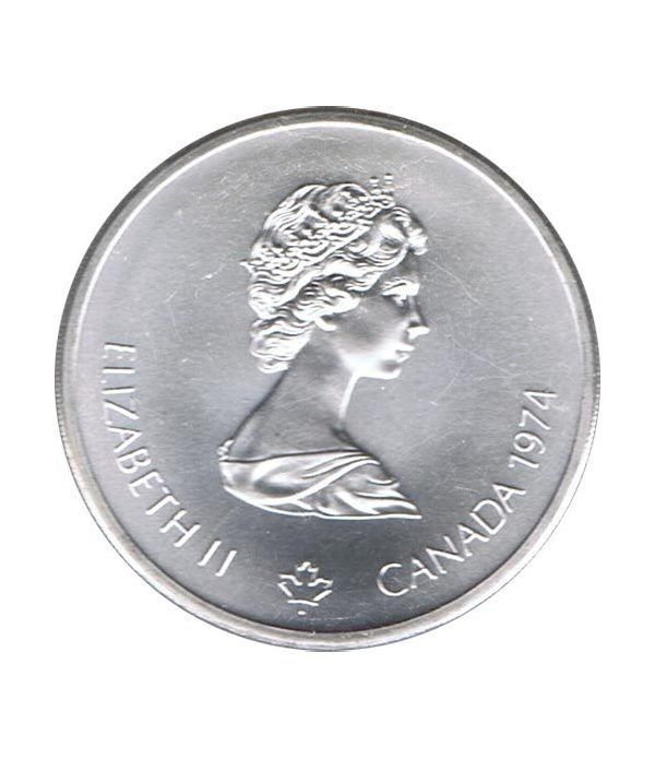 Moneda de plata 10$ Canada 1974 Montreal 1976.