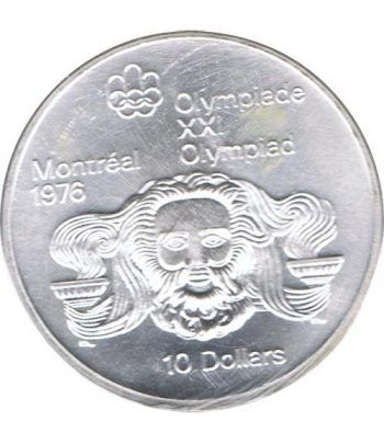 Moneda de plata 10$ Canada 1974 Montreal 1976.  - 1