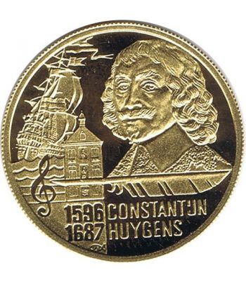 Moneda de oro 100 Euro Holanda 1996 Constantijn Huygens.
