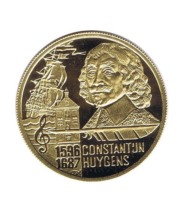 Moneda de oro 100 Euro Holanda 1996 Constantijn Huygens.