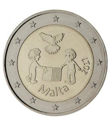 moneda conmemorativa 2 euros Malta 2017 Solidaridad Paz