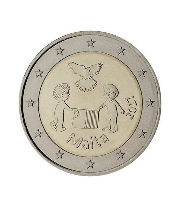 moneda conmemorativa 2 euros Malta 2017 Solidaridad Paz