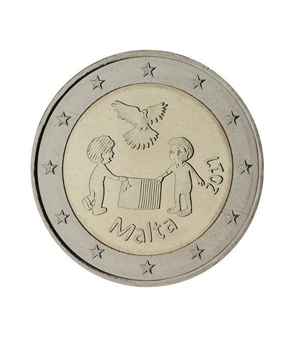 moneda conmemorativa 2 euros Malta 2017 Solidaridad Paz  - 2
