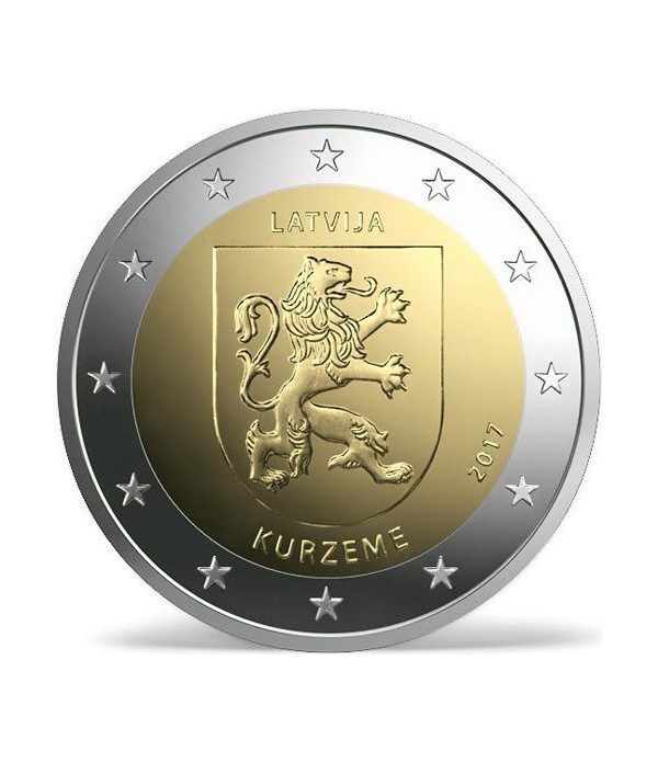 moneda conmemorativa 2 euros Letonia 2017 Kurzeme.