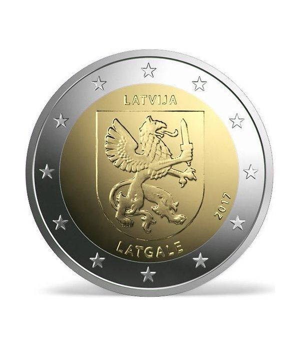 moneda conmemorativa 2 euros Letonia 2017 Latgale.