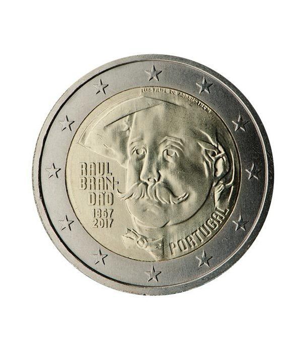 moneda conmemorativa 2 euros Portugal 2017 Raúl Brandão.