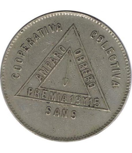 Moneda 5 pesetas Cooperativa Colectiva Sans.