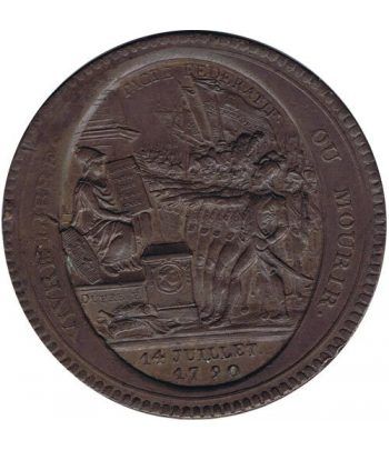 Medalla de confianza 5 Sols. Francia 1792. Bronce.  - 1