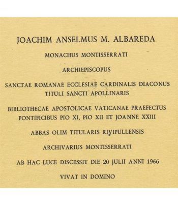 Postal Monasterio de Montserrat 1966 en Latín.