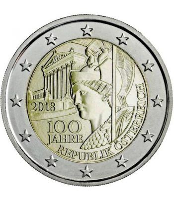 moneda conmemorativa 2 euros Austria 2018 Centenario.