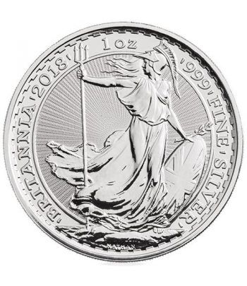 Moneda de plata Britannia 2 Pounds Inglaterra 2018.  - 1