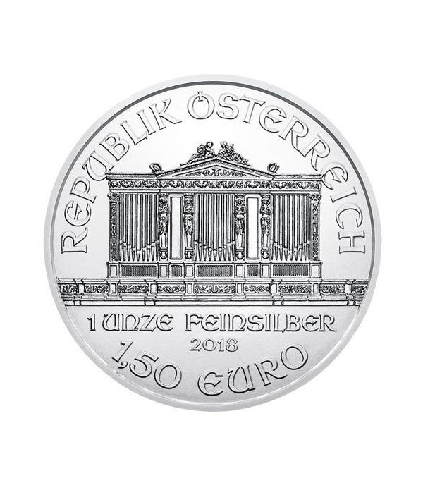Moneda onza de plata 1,5 euros Austria Filarmonica 2018.