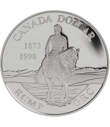 Moneda de plata 1 Dollar Canada 1998 Policia Montada. Proof.