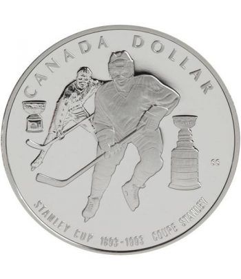 Moneda de plata 1 Dollar Canada 1993 Hockey. Proof.  - 1