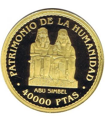 Moneda de oro 40.000 Pesetas Abu Simbel UNESCO 1996.
