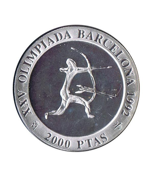 2000 Pesetas 1990 Juegos Olimpicos Barcelona'92 Arquero suelta  - 1