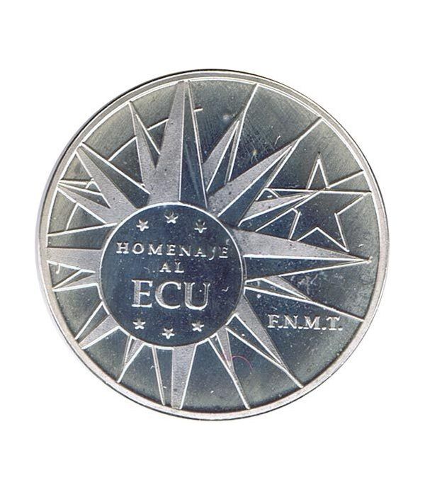 Moneda de plata Homenaje al ECU 1989.  - 2