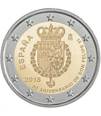 moneda conmemorativa 2 euros España 2018 50 años Felipe VI