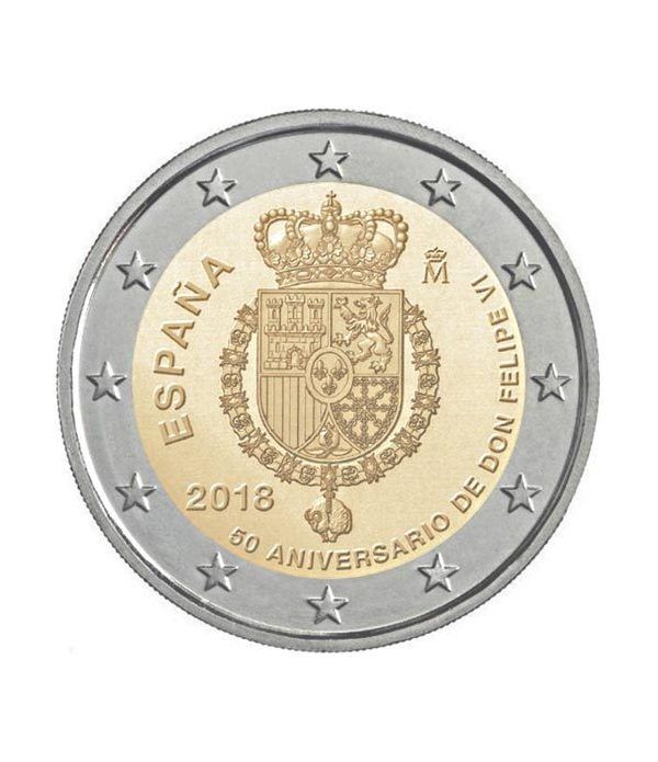 moneda conmemorativa 2 euros España 2018 50 años Felipe VI