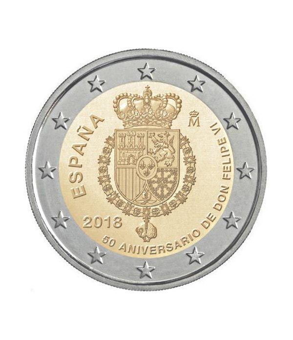 moneda conmemorativa 2 euros España 2018 50 años Felipe VI  - 2