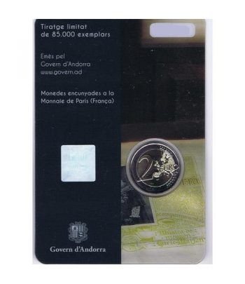 moneda conmemorativa 2 euros Andorra 2017 Himno Nacional. BU.