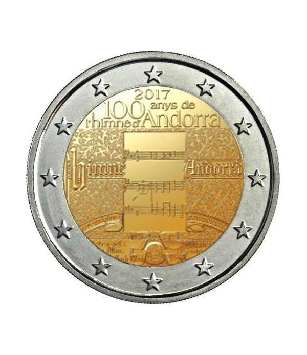 moneda conmemorativa 2 euros Andorra 2017 Himno Nacional. BU.