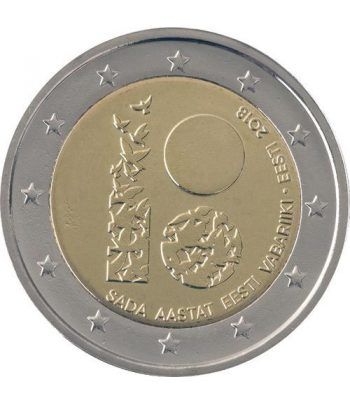 moneda conmemorativa 2 euros Estonia 2018 República.