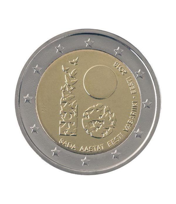 moneda conmemorativa 2 euros Estonia 2018 República.