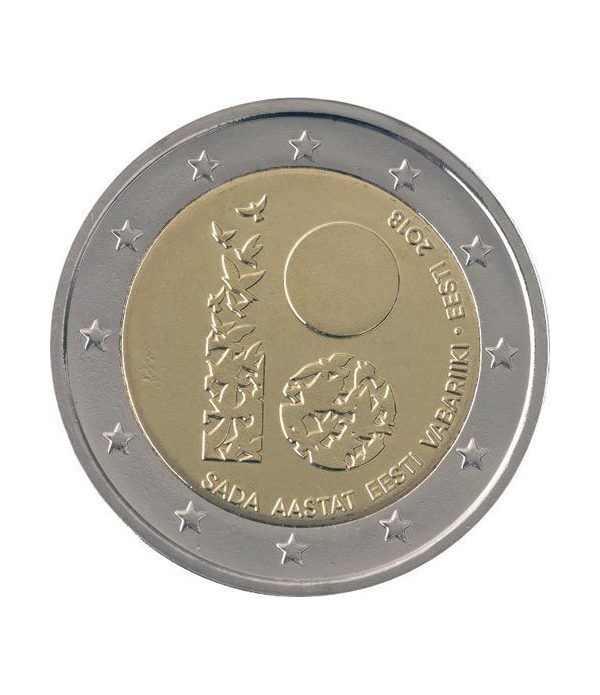 moneda conmemorativa 2 euros Estonia 2018 República.  - 2