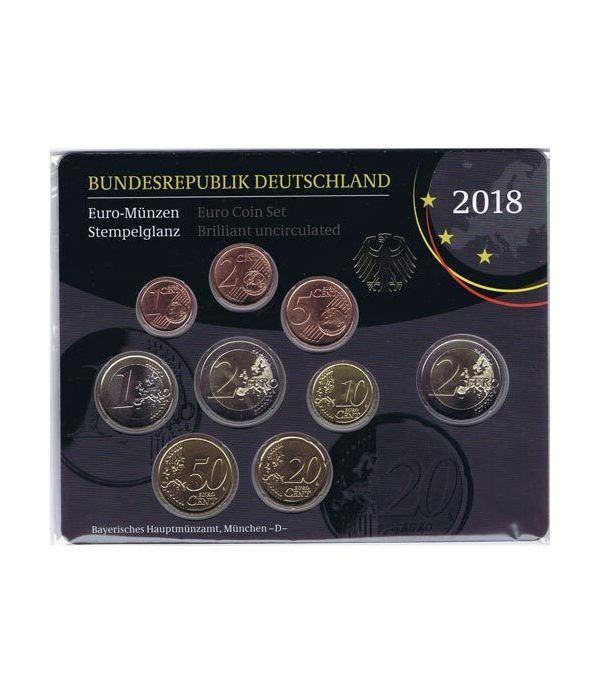 Cartera oficial euroset Alemania 2018 (5 cecas).  - 2