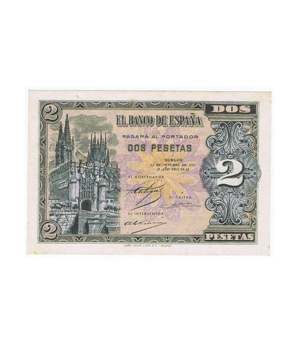 (1937/10/12) Burgos. 2 Pesetas SC. Serie A3088307