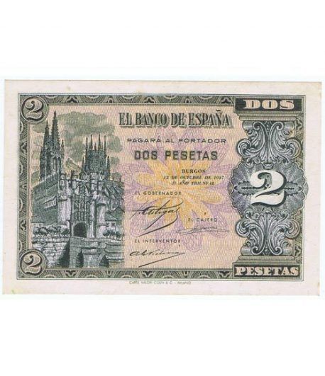 (1937/10/12) Burgos. 2 Pesetas SC. Serie A3088307