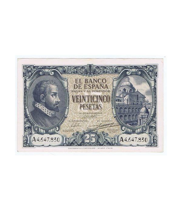 (1940/01/09) Madrid. 25 Pesetas. EBC+. Serie A4647830