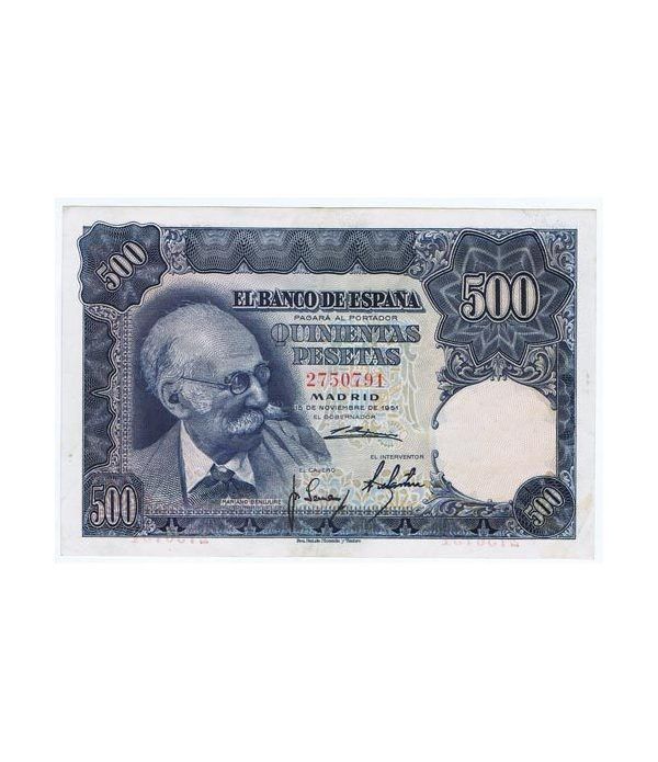 (1951/11/15) Madrid. 500 Pesetas. EBC+. Sin Serie 2750791