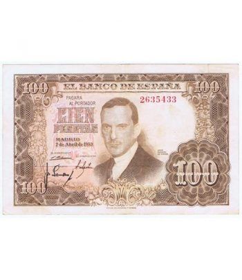 (1953/04/07) Madrid. 100 Pesetas. MBC+. Sin Serie 2635433