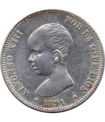 2 Pesetas Plata 1891 *91 Alfonso XIII PG M - EBC