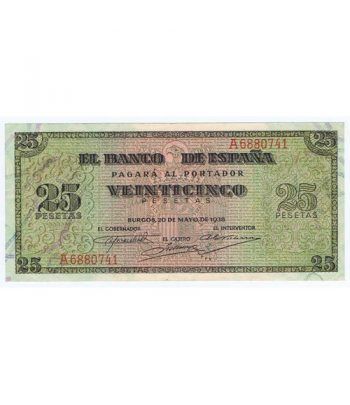 (1938/05/20) Burgos. 25 Pesetas. EBC+. Serie A6880741