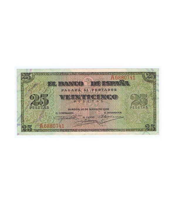 (1938/05/20) Burgos. 25 Pesetas. EBC+. Serie A6880741