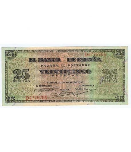 (1938/05/20) Burgos. 25 Pesetas. EBC+. Serie D4776704