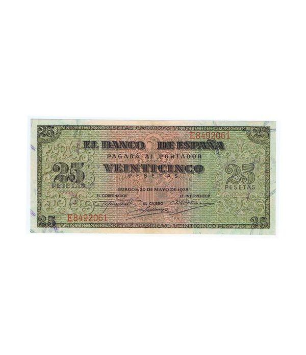 (1938/05/20) Burgos. 25 Pesetas. EBC. Serie E8492061