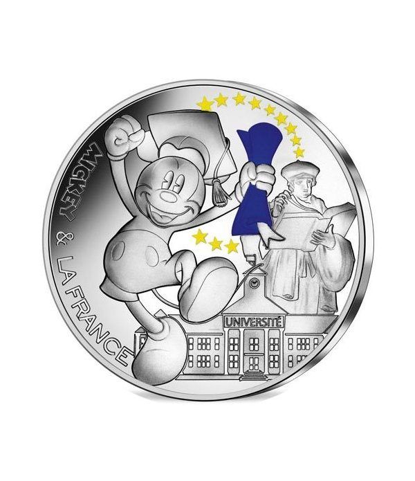 Francia 50€ 2018 Mickey y Francia I. Plata Color.
