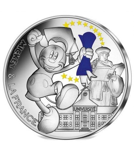 Francia 50€ 2018 Mickey y Francia I. Plata Color.