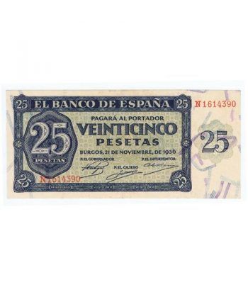 (1936/11/21) Burgos. 25 Pesetas. EBC+ Serie N1614390